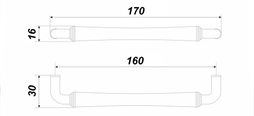 BOYARD.Ручка мебельная MASTER RS446ABL.4/160