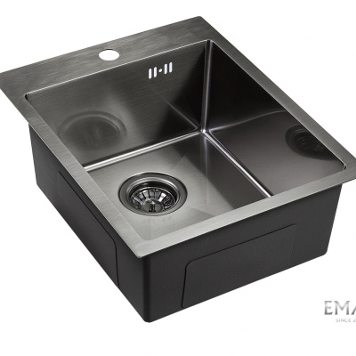 Мойка из нержавеющей стали Emar EMB-128A PVD Nano Dark 410х510мм