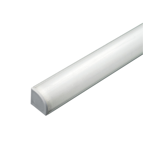 Профиль накладной угловой для LED лент КСС 1616-2 GLS серебро диффузор полуматовый 4 клипсы + 4 заглушки