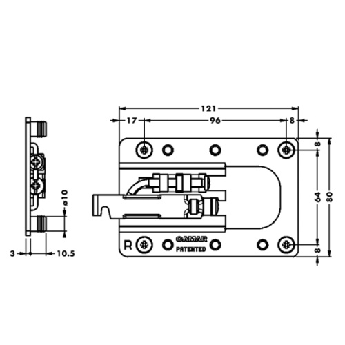 Навес для шкафа усиленный 807 XL RV правый CAMAR 807.XL.Z1.RV.DX