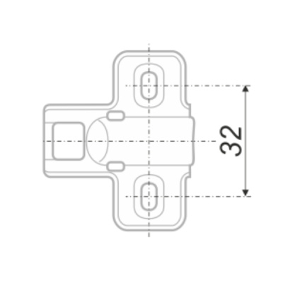 Планка для петель H404 H=0 под евровинт BOYARD H2230