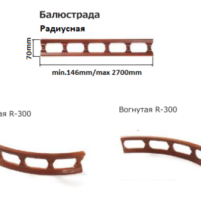 Союз-Фасад.Балюстрада ПВХ радиусная H=70мм