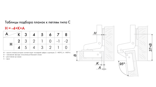 Петля для толстых фасадов с амортизатором BOYARD H319C02