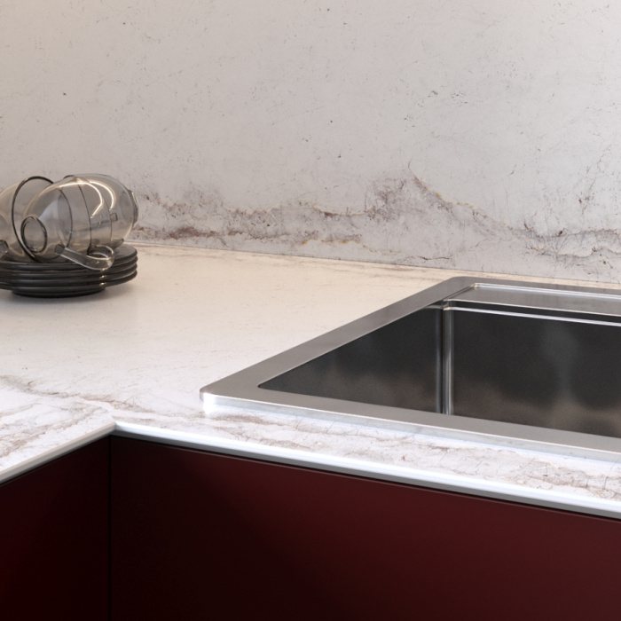 Столешница Frosty marble 8048/Sl Slotex 4200х600х40 мм
