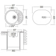 Мойка из нержавеющей стали для кухни UKINOX FAD577.447 -GT6K 2L