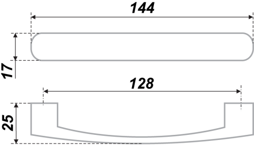 BOYARD.Ручка S1760/128 RS017SC.4/128