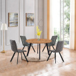Обеденная группа Стол круглый и 4 стула серые (table88032DW + chair_desert gray_black)