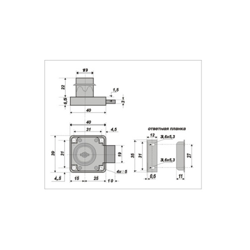 Замок мебельный простой BOYARD Z148CP.1/22