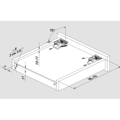 Направляющие шариковые скрытого монтажа B-slide BOYARD DB8881Zn/550