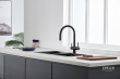 Смеситель для кухни Emar ЕС - 3015 BLACK высокий излив черный