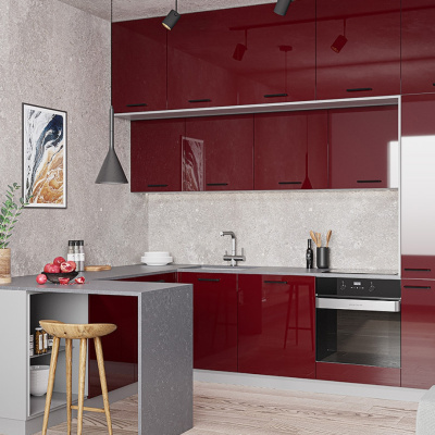Плита МДФ Бордовый глянец 18 мм P107 Evogloss 2800х1220 мм