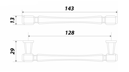 BOYARD.Ручка мебельная GRETA RS310BAZ.4/128