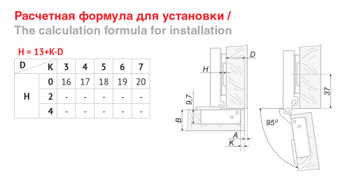 Мини петля clip-on с доводчиком BOYARD H404A21/2210
