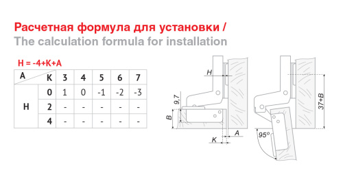 Мини петля clip-on с доводчиком BOYARD H404C21/2210