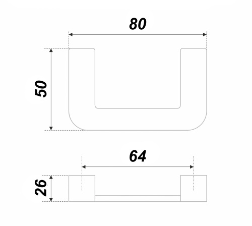 BOYARD.Ручка мебельная MATERIA RS077MDN.4/64