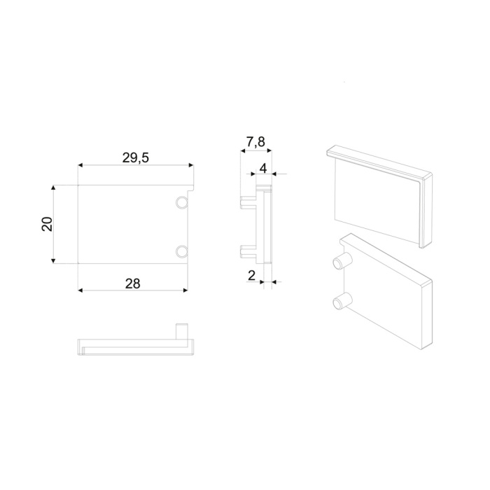 Заглушки закрытые L-LINE BOYARD RZ103.02SC