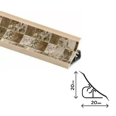 Плинтус для столешниц Модена Thermoplast MRK120 20х20х3000мм 1228 (ф-ра 679)