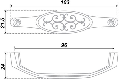 BOYARD.Ручка мебельная RS413EAB.3/96