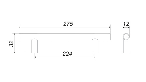 BOYARD.Ручка R0270/224 RR002ST.5/224