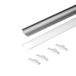 Профиль врезной для LED лент КМС 2507Е GLS серебро диффузор полуматовый 4 заглушки