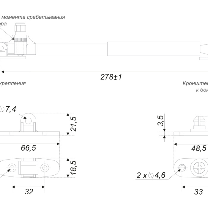 Газлифт с амортизацией BOYARD GL106GRPH/100/3