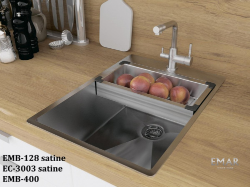 Мойка из нержавеющей стали Emar EMB-128A PVD Nano Satine 410х510мм