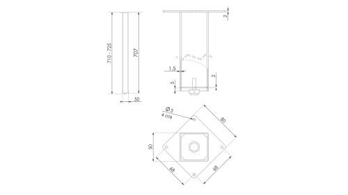 Опора для столов BASIS BOYARD N324BL.1/720