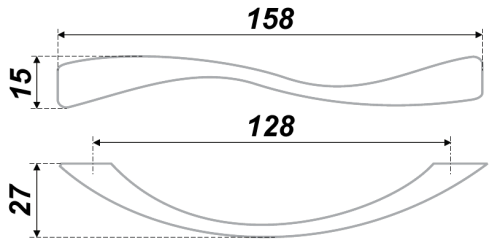BOYARD.Ручка мебельная RS832CP.3/128