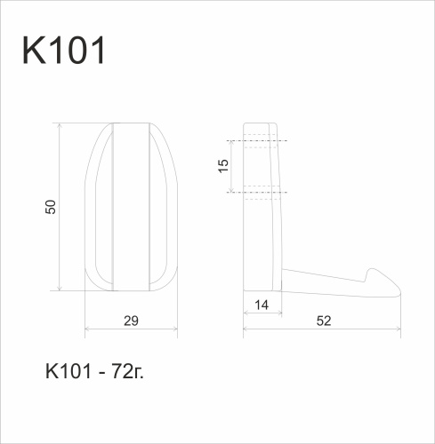BOYARD.Крючок мебельный SOLO K101BN.7