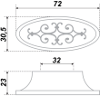 BOYARD.Ручка мебельная RS412EAB.4/32