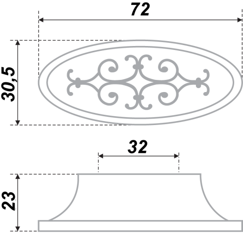 BOYARD.Ручка мебельная RS412EAB.4/32