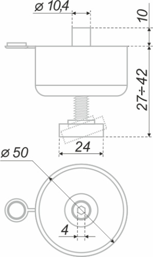Опора пласт., рег., d50мм., h27мм., цвет BL BOYARD N310BL.2