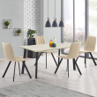 Обеденная группа Стол прямоугольный и 4 стула бежевые (table88058032LAP + chair_holland_black)
